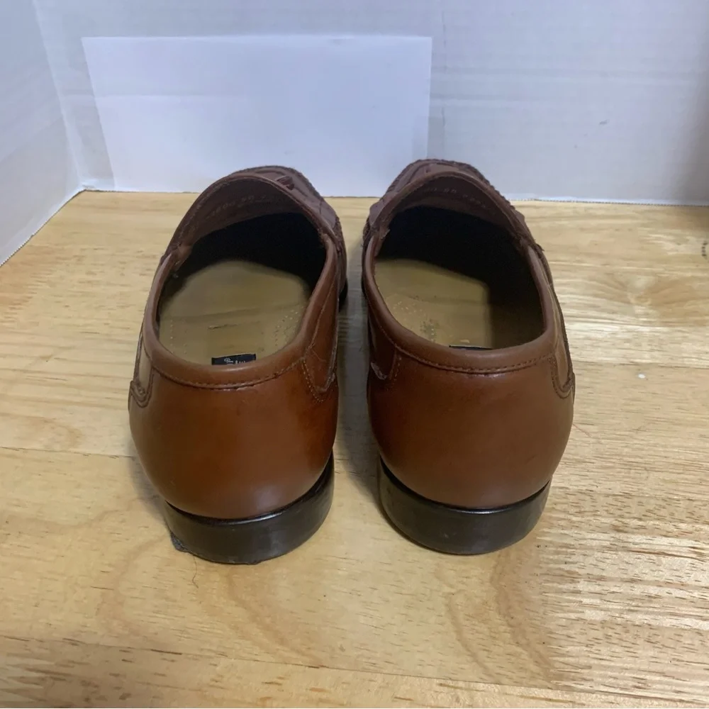 Mens GIORGIO BRUTINI Le Glove Loafers Brown Leather Kiltie Tassel Shoes Sz 9D‎